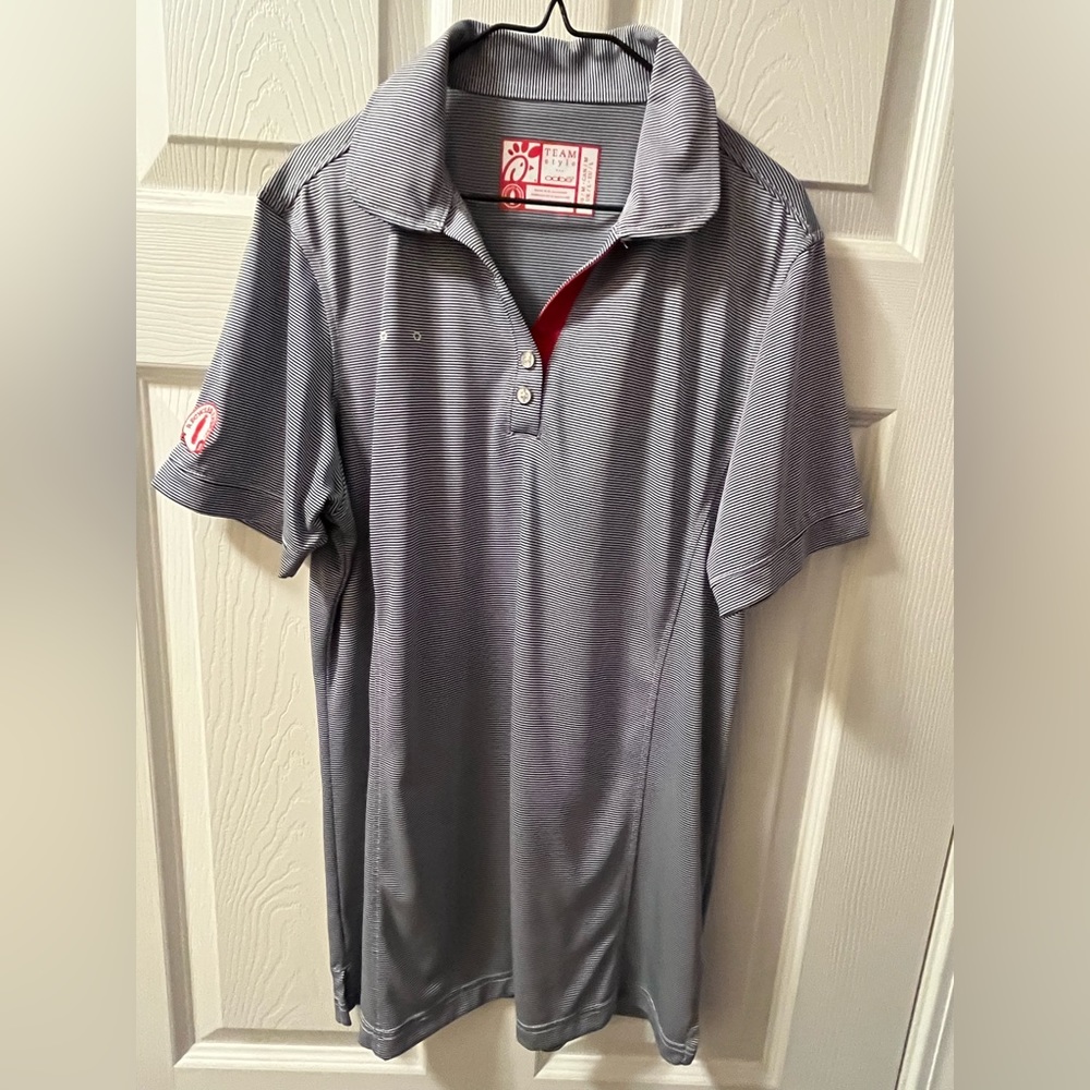 Chick-fil-a Women’s Size Medium Navy Pinstripe Uniform Polo Shirt